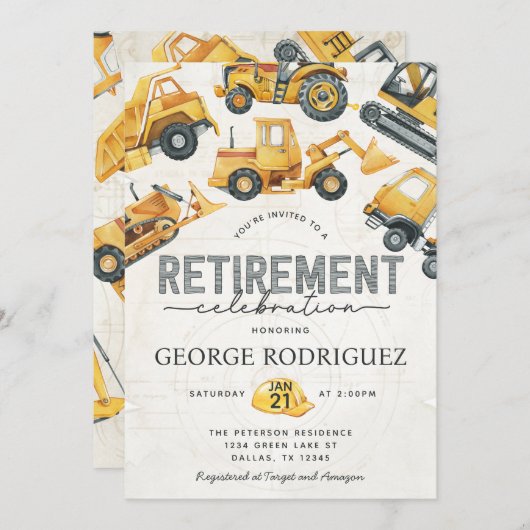 Invitation Fête du Parti de la retraite de la construction (Devant / Derrière)