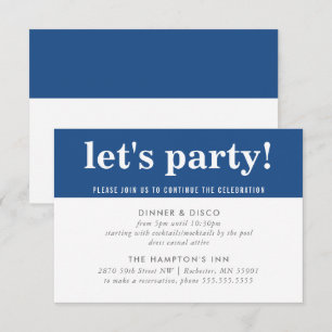 Invitation FÊTE DU PARTI INFO moderne hardi garçon bleu marin