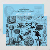 Invitation Fête du parti Vintage Steampunk (Devant / Derrière)