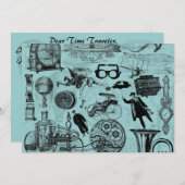 Invitation Fête du parti Vintage Steampunk (Devant / Derrière)