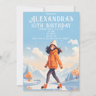 Invitation Fête du patinage sur glace d'hiver