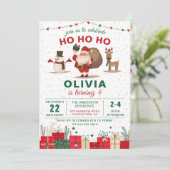 Invitation Fête du Père Noël Fête Noël Anniversaire (Debout devant)