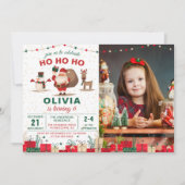 Invitation Fête du Père Noël Fête Noël Anniversaire Photo (Devant)