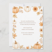 Invitation Fête du petit citrouille bébé automne (Dos)