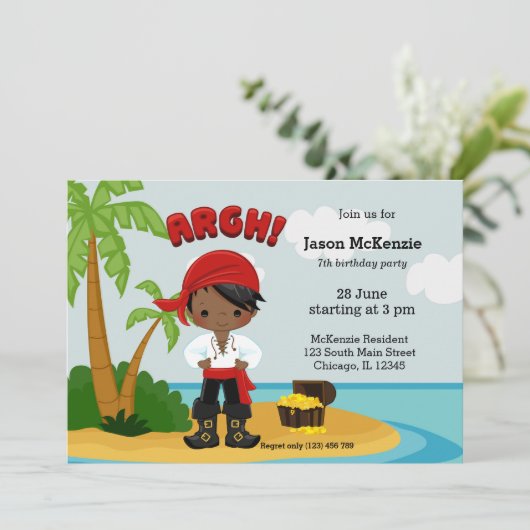 Invitation Fête du pirate (Debout devant)