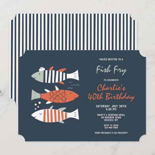 Invitation Fête du Poisson Frit (Devant / Derrière)