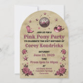 Invitation Fête du Poney Rose (Devant)