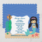 Invitation Fête du pool de sirènes (Devant / Derrière)