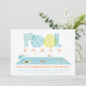 Invitation Fête du pool de splash (Debout devant)