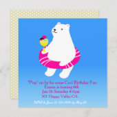 Invitation Fête du pool d'ours polaires (Devant / Derrière)