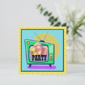 Invitation Fête du pop-corn / Soirée cinéma / Pyjama Party, e (Debout devant)