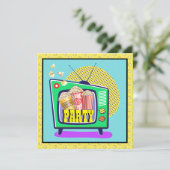 Invitation Fête du pop-corn / Soirée cinéma / Pyjama Party, e (Debout devant)