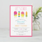 Invitation Fête du Popsicle Chill Anniversaire coloré mignon (Debout devant)