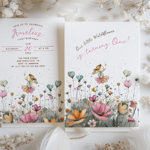 Invitation Fête du premier anniversaire au jardin enchanté