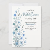 Invitation Fête du premier anniversaire avec une élégante fle (Devant)