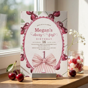 Invitation Fête du premier anniversaire de Cherry