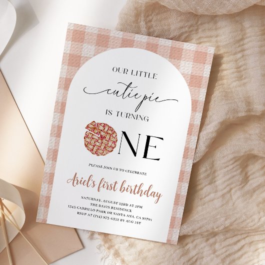 Invitation Fête du premier anniversaire de Cutie Pie avec un