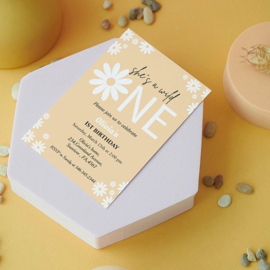 Invitation Fête du premier anniversaire de Daisy bohème wild 