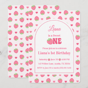 Invitation Fête du premier anniversaire de la douce fille à l