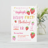Invitation Fête du premier anniversaire de la fraise Berry Aq (Debout devant)
