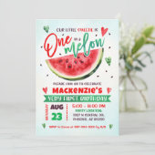 Invitation Fête du premier anniversaire de la pastèque rouge (Debout devant)