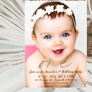 Invitation Fête du premier anniversaire de la petite fille Sw