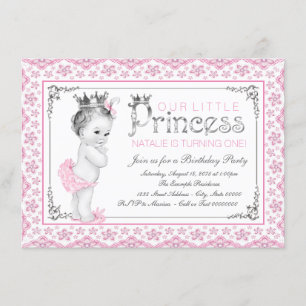 Invitation Fête du premier anniversaire de la petite princess