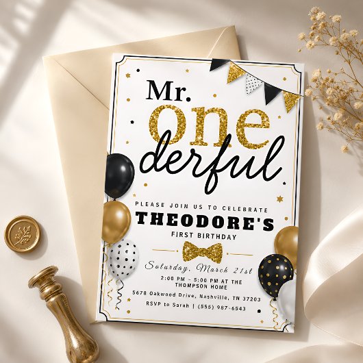 Invitation Fête du premier anniversaire de M. ONEderful