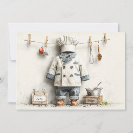 Invitation Fête du premier anniversaire de Petit Chef (Devant)