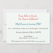 Invitation Fête du premier anniversaire de Petit Chef (Dos)