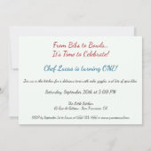 Invitation Fête du premier anniversaire de Petit Chef (Dos)