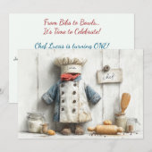 Invitation Fête du premier anniversaire de Petit Chef (Devant / Derrière)