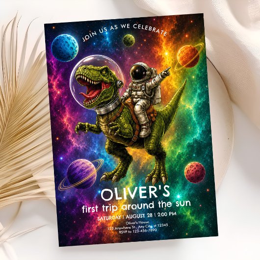 Invitation Fête du premier anniversaire de Space Dino