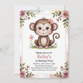 Invitation Fête du premier anniversaire d'enfants mignon sing (Devant)