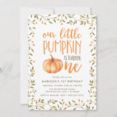 Invitation Fête du premier anniversaire du petit Citrouille (Devant)