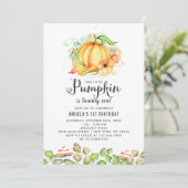 Invitation Fête du premier anniversaire du petit Citrouille (Debout devant)