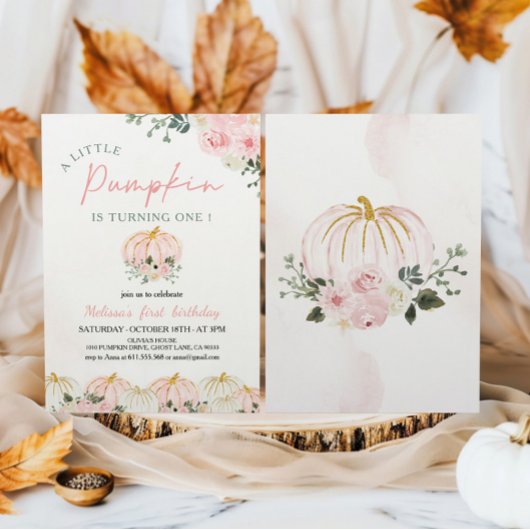 Invitation Fête du premier anniversaire du petit Citrouille