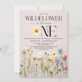 Invitation Fête du premier anniversaire du petit Fleur sauvag (Devant)