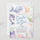 Invitation Fête du premier anniversaire du petit garçon sous  (Devant)