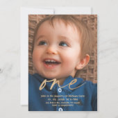 Invitation Fête du premier anniversaire d'un bébé garçon - Cé (Devant)