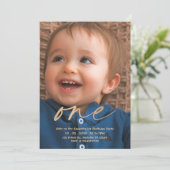 Invitation Fête du premier anniversaire d'un bébé garçon - Cé (Debout devant)