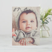 Invitation Fête du premier anniversaire d'un bébé garçon - Cé (Debout devant)