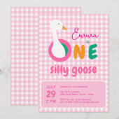 Invitation Fête du premier anniversaire d'une petite fille au (Devant / Derrière)