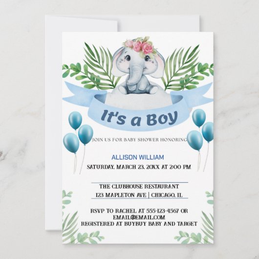 Invitation Fête du prince héritier du roi Eléphant (Devant)