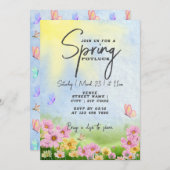 Invitation Fête du printemps entre amis grillades et soirée c (Devant / Derrière)