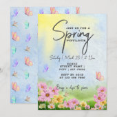 Invitation Fête du printemps Potluck Friendsgiving Grill et C (Devant / Derrière)