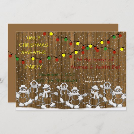 Invitation Fête du Pull de Noël Laid (Devant / Derrière)
