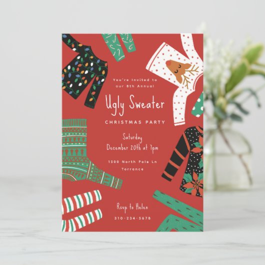 Invitation Fête du Pull de Noël Moche (Debout devant)