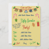 Invitation Fête du Pull de Noël Moche Jaune (Devant)