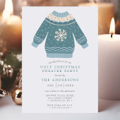 Invitation Fête du pull-over de Noël laid et ringard flocon d